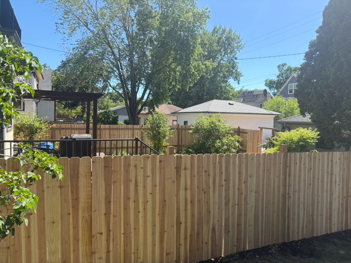 Complete new cedar privacy fence